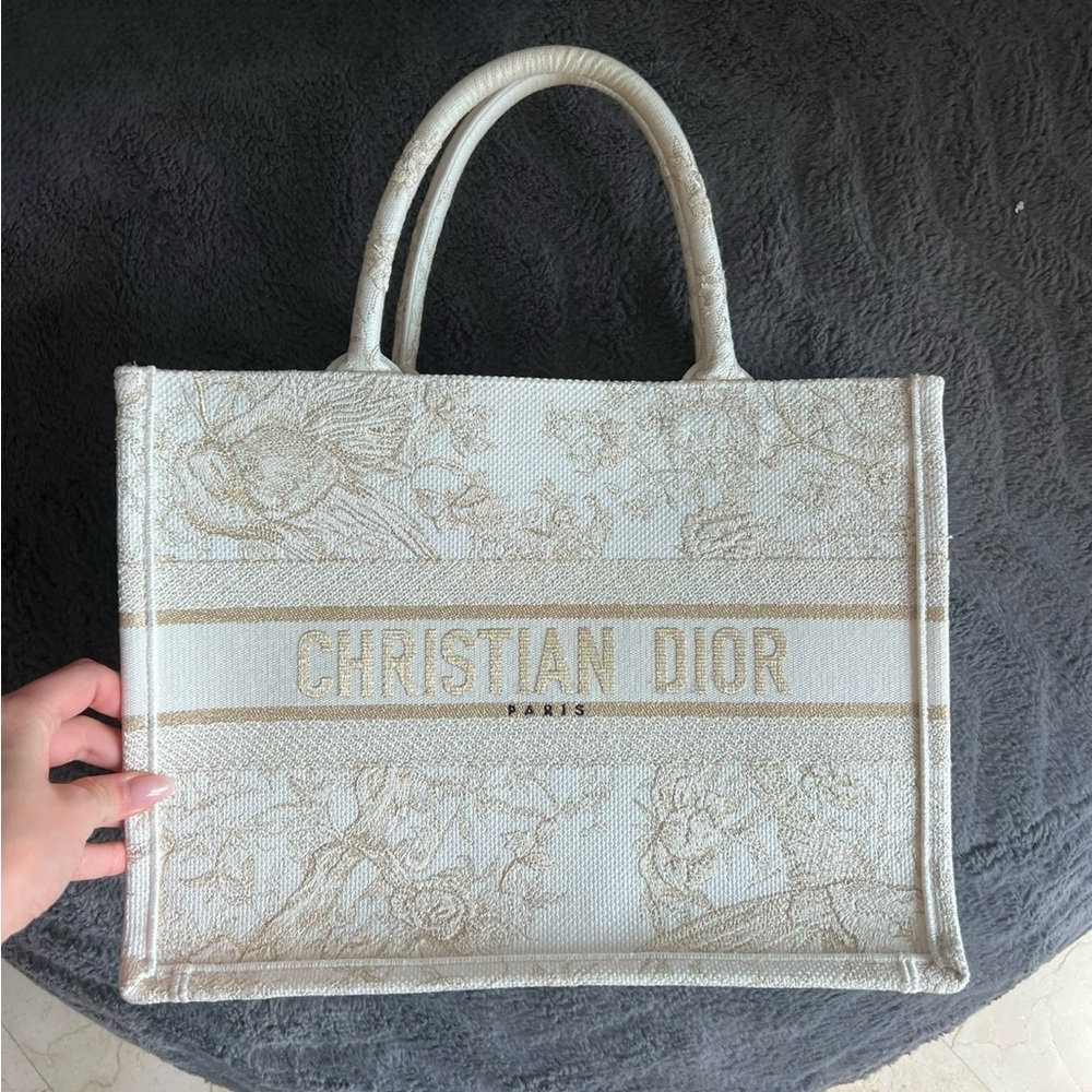 Christian Dior Medium Book Tote in Gold